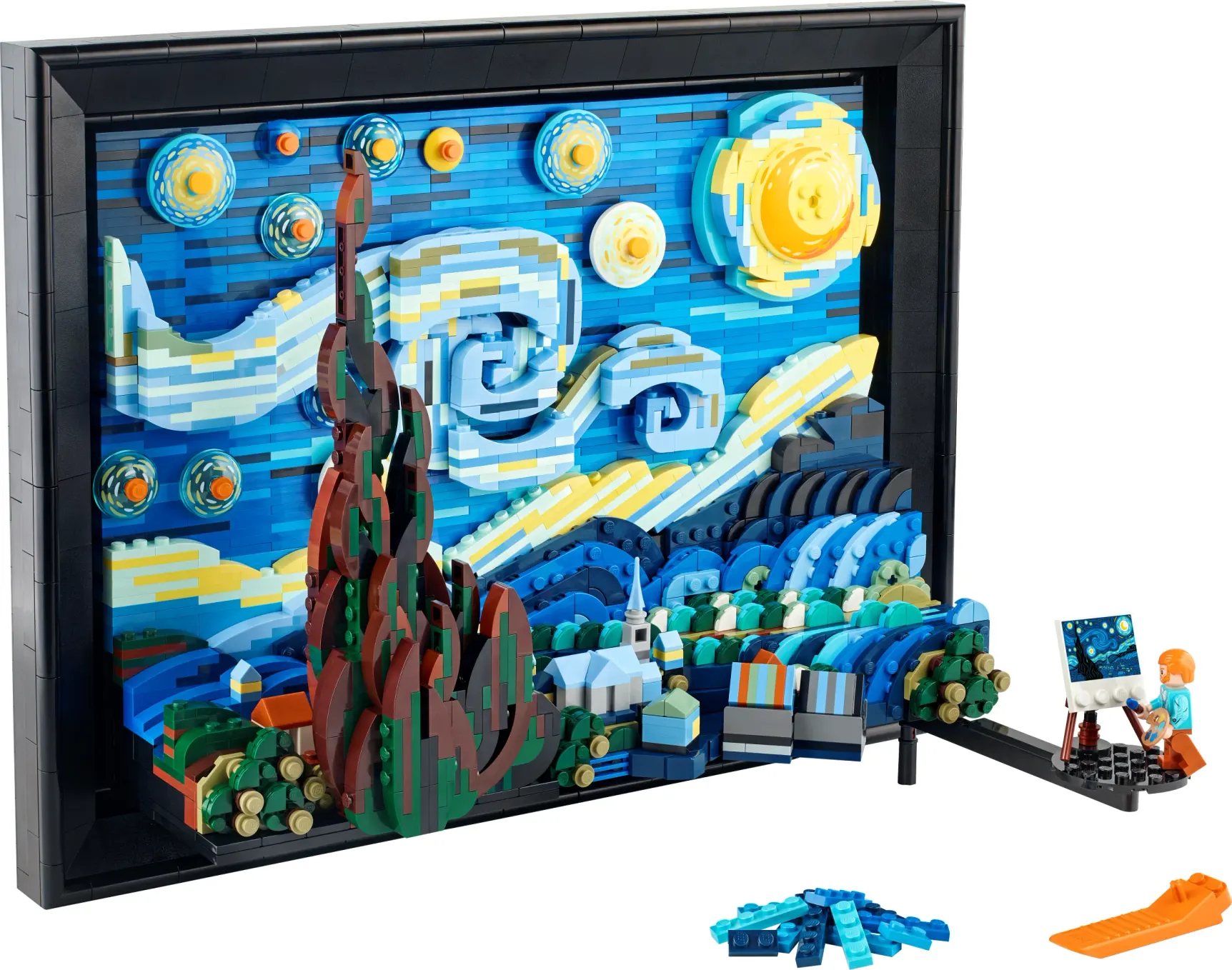 LEGO Vincent van Gogh – The Starry Night, detail view 2